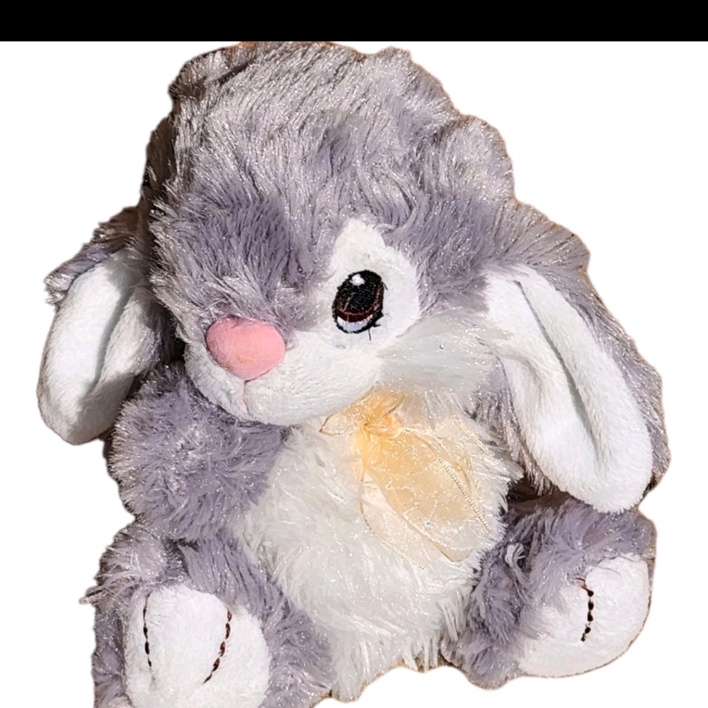 Plush Bunny Toy  DAN DEE White and Gray